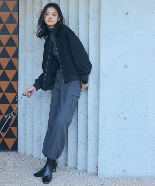 「UNFILO」 ジップアップブルゾン MEDIUM ブラック レディース_画像6