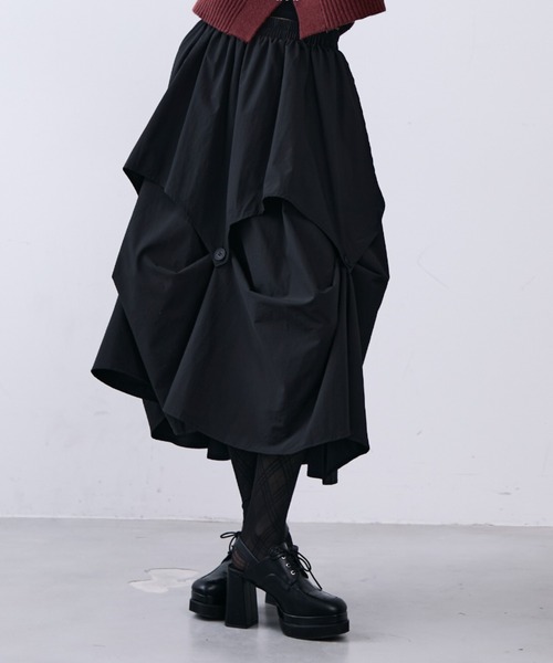 【新品タグ付】アシンメトリーレイヤードスカート MONOe スカート アシンメトリータックレイヤードスカート : ZOZOTOWN