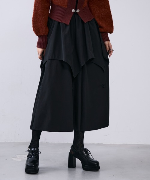 【新品タグ付】アシンメトリーレイヤードスカート 新品タグつきanuans アニュアンス アシンメトリーレイヤードスカート