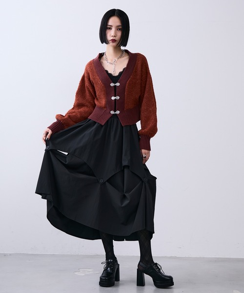 MONOe スカート アシンメトリータックレイヤードスカート : ZOZOTOWN