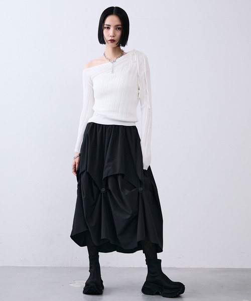 MONOe スカート アシンメトリータックレイヤードスカート : ZOZOTOWN