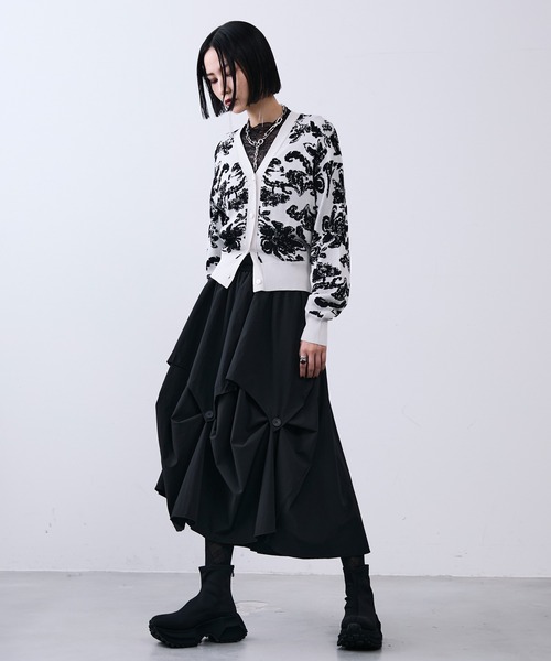 MONOe スカート アシンメトリータックレイヤードスカート : ZOZOTOWN