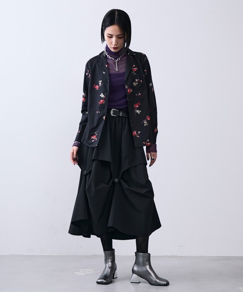 MONOe スカート アシンメトリータックレイヤードスカート : ZOZOTOWN