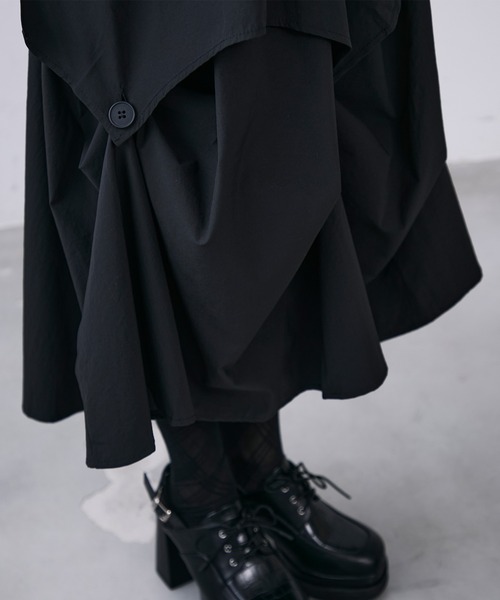 【新品タグ付】アシンメトリーレイヤードスカート 新品タグつきanuans アニュアンス アシンメトリーレイヤードスカート