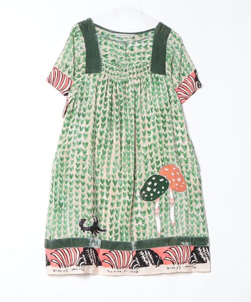 TSUMORI CHISATO（ツモリチサト） 半袖ワンピース 02 グリーン