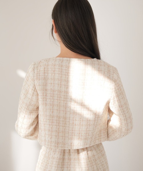 「LIPSERVICE」 ノーカラージャケット S ベージュ レディース_画像8