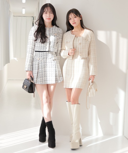 「LIPSERVICE」 ノーカラージャケット S ベージュ レディース_画像9