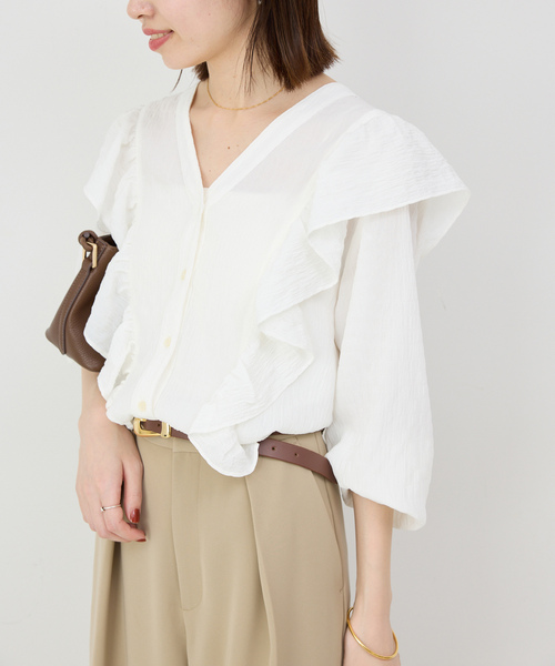 新品　SLOBE IENA 　長袖ブラウス　Freeサイズ SLOBE IENA（スローブイエナ） 長袖ブラウス FREE ホワイト レディース