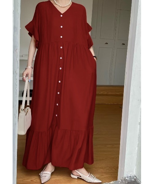 「FAVORITO」 半袖ワンピース F ブラック レディース_画像2