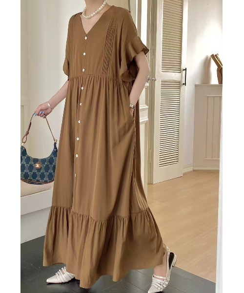 「FAVORITO」 半袖ワンピース F ブラック レディース_画像4