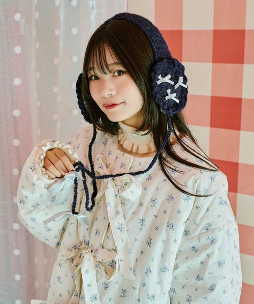 kutir（クティール） 耳当て イヤーマフ 「クティールとレトロ」リボン