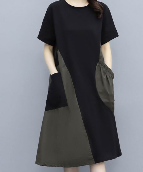 「SallyLunn」 半袖ワンピース LARGE グレー レディース_画像3