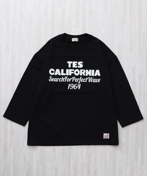 Standard California フットボールTシャツ Lサイズ 22 黒 The Endless Summer（エンドレスサマー） tシャツ TES CALIFORNIA FOOT