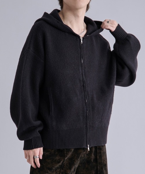 Ellno Loset（エルノロゼット） パーカー 2wayファーフードニット