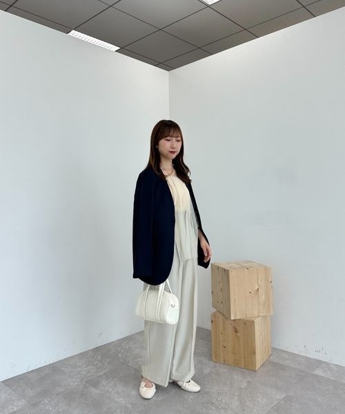 「mysty woman」 ノーカラージャケット FREE ベージュ系その他 レディース_画像6