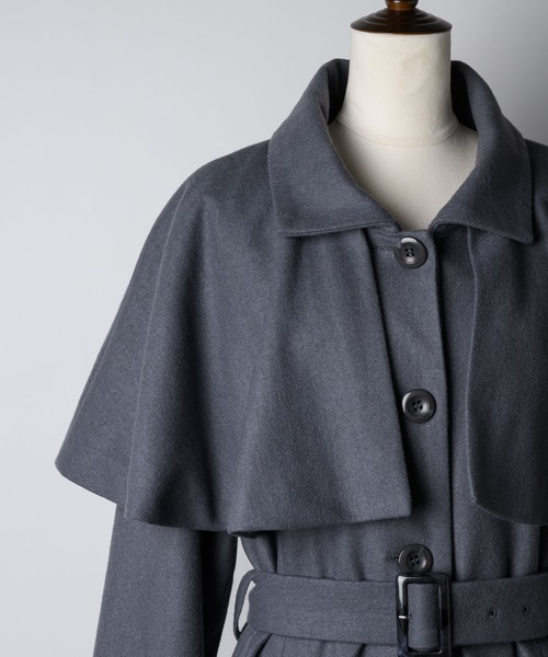 「VIOLETTA」 チェスターコート S ブラック レディース_画像7