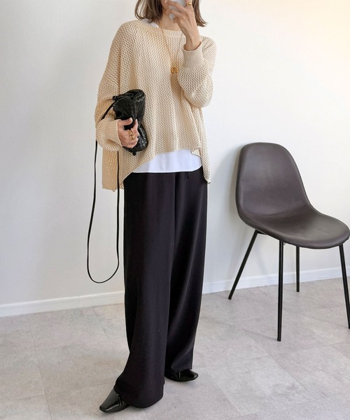 「NOAHL」 長袖ニット - ネイビー レディース_画像6