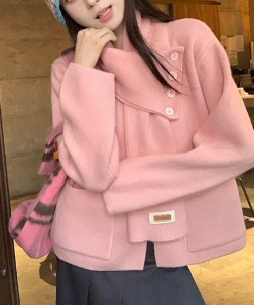 AsRiRe ニットカーディガン M ピンク レディース : ZOZOTOWN Yahoo!店