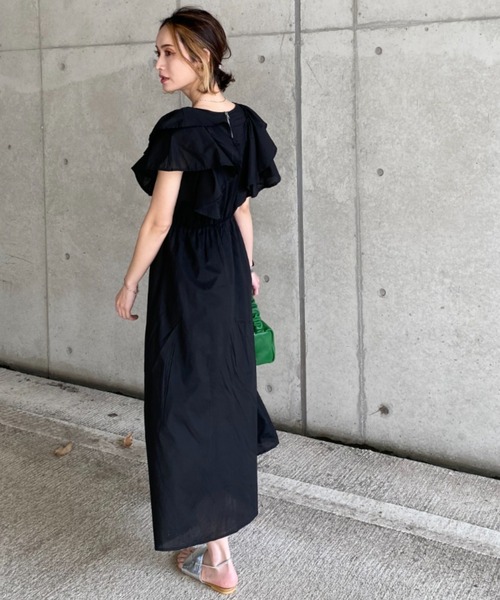 「deux amour」 半袖ワンピース MEDIUM ブラック レディース_画像5