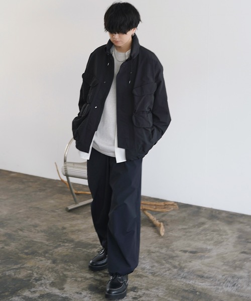 「WYM LIDNM」 ミリタリーブルゾン L ブラック メンズ_画像9