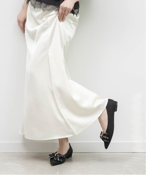 RANDA（ランダ） パンプス 3E幅広 2WAY リボンキャンバスフラット