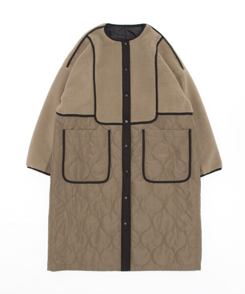 「Re.Verofonna」 ノーカラーコート MEDIUM モカ レディース_画像4