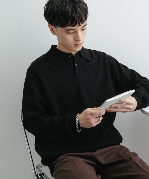 「SENSE OF PLACE by URBAN RESEARCH」 長袖ニット MEDIUM グレー メンズ_画像4