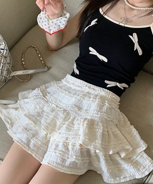 NODRESS レース ミニスカート ホワイト スカート Nia(ニア)/レイヤード レースミニスカート : ZOZOTOWN Yahoo