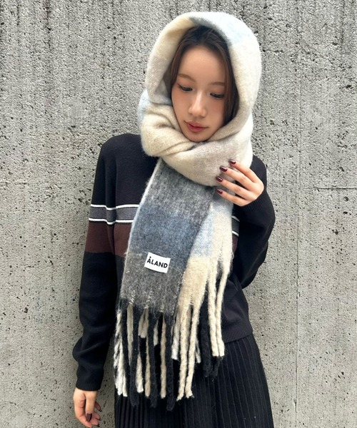 「ALAND」 ストール FREE ブラウン レディース_画像9