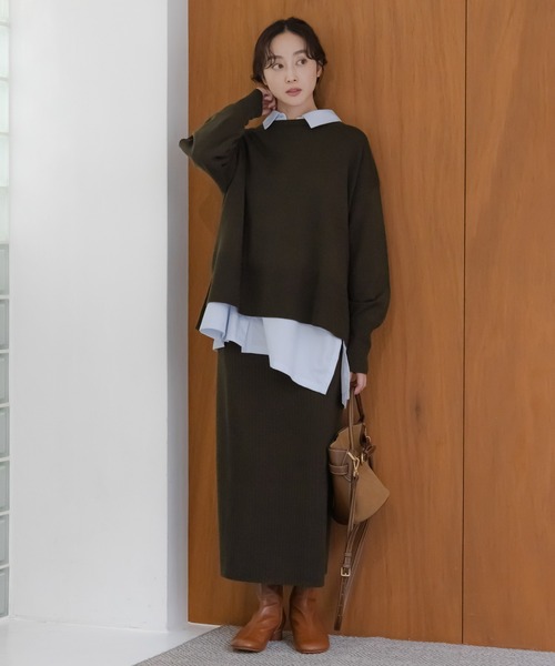 「Elura」 長袖ニット MEDIUM ダークブラウン レディース_画像2