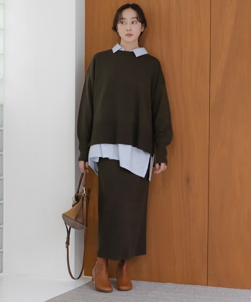 「Elura」 長袖ニット MEDIUM ダークブラウン レディース_画像5