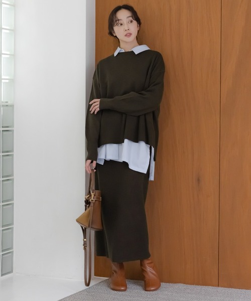 「Elura」 長袖ニット MEDIUM ダークブラウン レディース_画像6