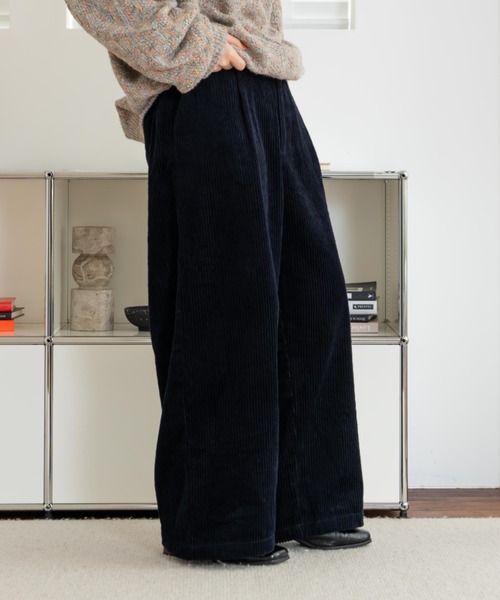 「eLur」 コーデュロイパンツ FREE テラコッタ レディース_画像3