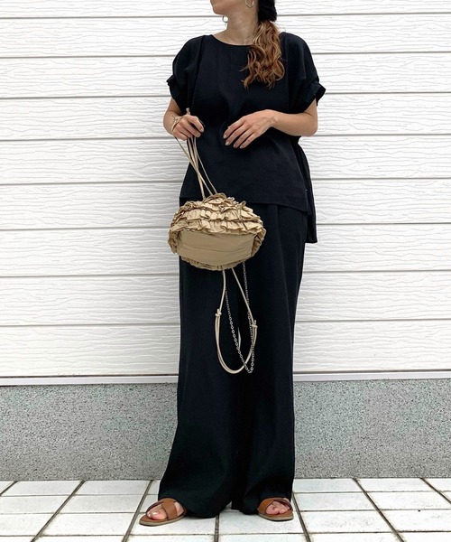 「Q」 パンツ MEDIUM ブラック レディース_画像7