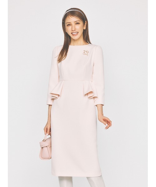 CELFORD（セルフォード） 7分袖ワンピース 38 レッド レディース