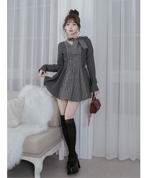 Darich（ダーリッチ） ワンピース チェックストライプバルーンミニ