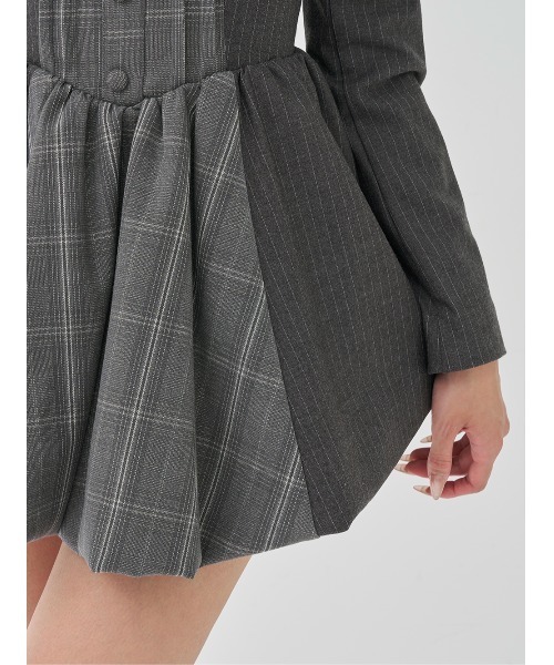 Darich（ダーリッチ） ワンピース チェックストライプバルーンミニ