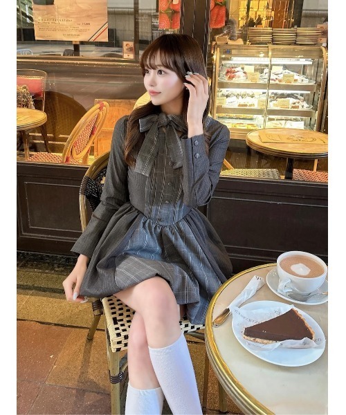 Darich（ダーリッチ） ワンピース チェックストライプバルーンミニ