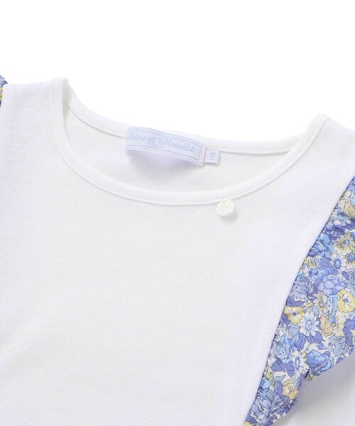 tシャツ 「日本製」「お揃い」リバティ(leontyne dream)プリントタナローン フリルデザインTシャツ キッズ 子供服 女の子の画像