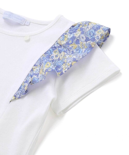 tシャツ 「日本製」「お揃い」リバティ(leontyne dream)プリントタナローン フリルデザインTシャツ キッズ 子供服 女の子の画像