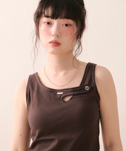 loin nuit タンクトップ ノースリーブ stitch design tank top