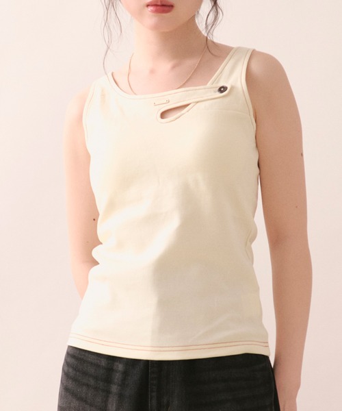 loin nuit タンクトップ ノースリーブ stitch design tank top