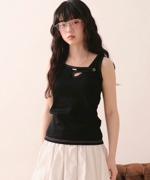 loin nuit タンクトップ ノースリーブ stitch design tank top