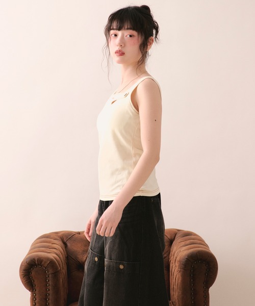loin nuit タンクトップ ノースリーブ stitch design tank top