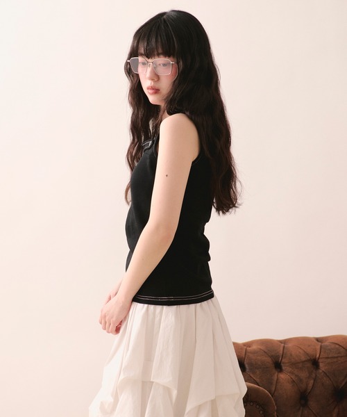 loin nuit タンクトップ ノースリーブ stitch design tank top