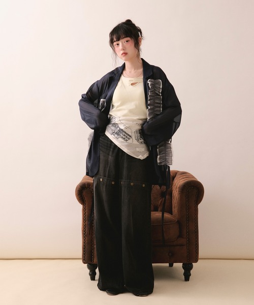 loin nuit タンクトップ ノースリーブ stitch design tank top