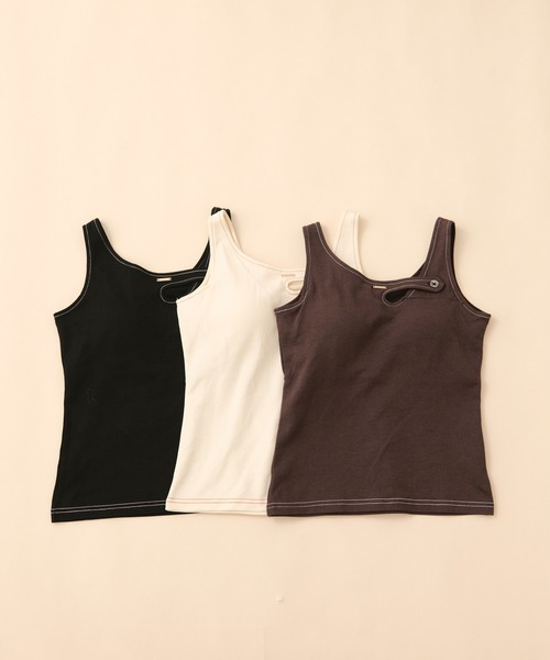 loin nuit タンクトップ ノースリーブ stitch design tank top