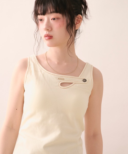 loin nuit タンクトップ ノースリーブ stitch design tank top