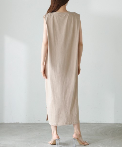 「M.deux」 ノースリーブワンピース MEDIUM ライトグリーン レディース_画像5