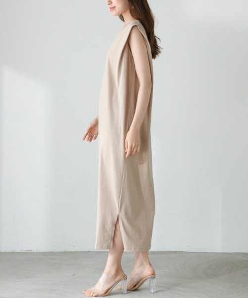 「M.deux」 ノースリーブワンピース MEDIUM ライトグリーン レディース_画像7